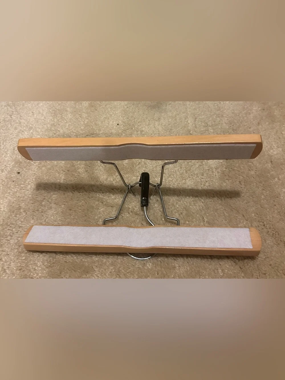 18 Wooden Clip Hangers | Natural Wood Pants Trousers Slacks Hangers